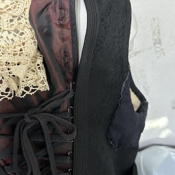 Vintage bayerische staatsoper munchen black lace pleated victorian gothic dress - Picture 16 of 16